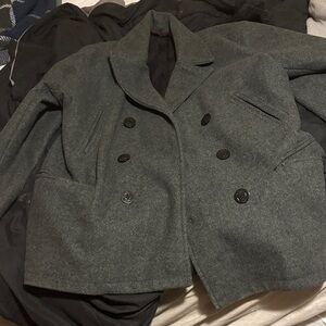 Old Skool Women's Charcoal Pea Coat